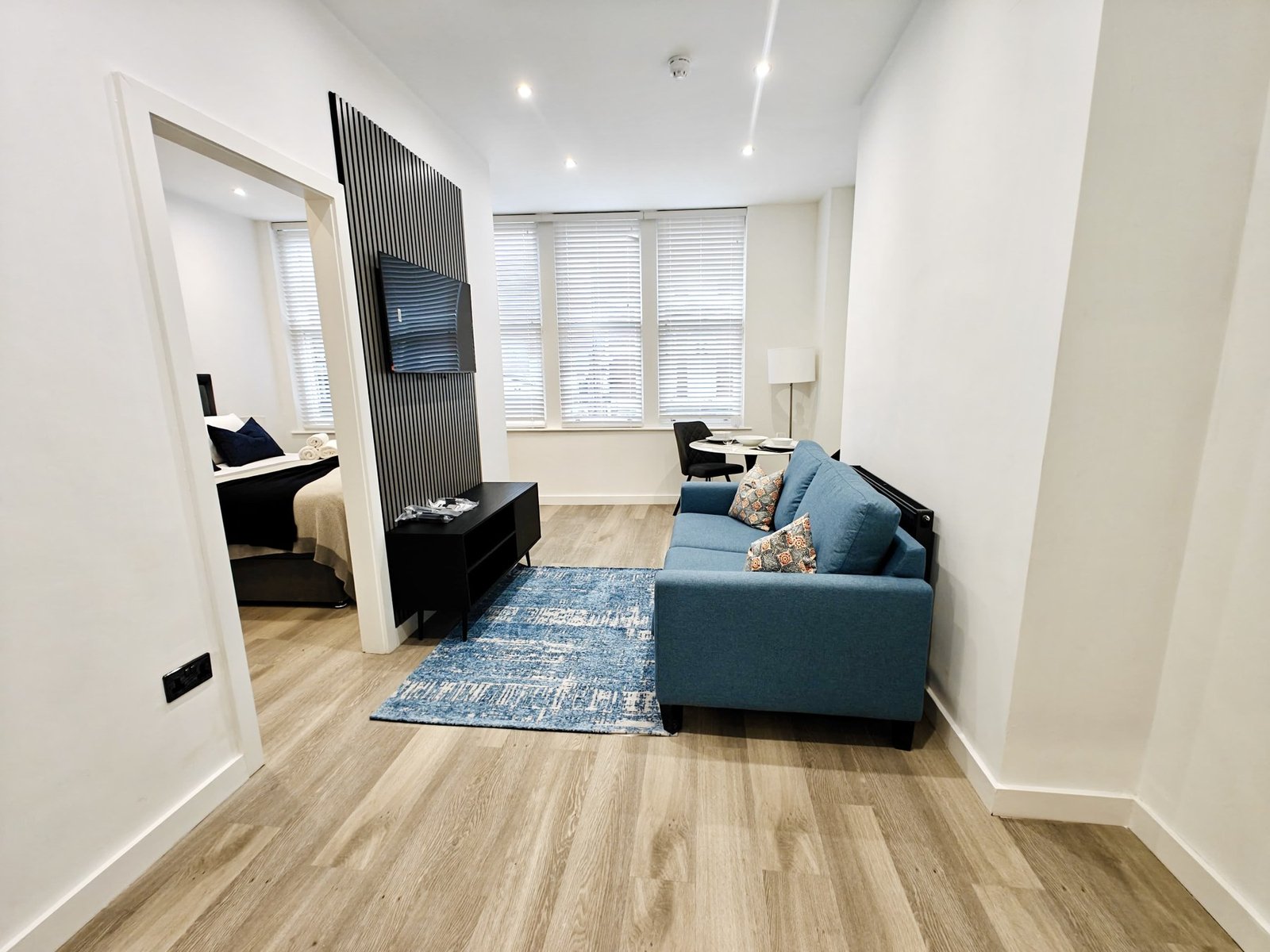 Living room at Silver Street Apartments in Bury